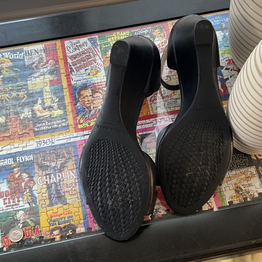 NEW Cole Haan Black Ankle Strap Heels - Picture 6 of 6